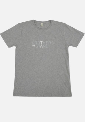 Brothers We Stand Grey Marl Logo T-shirt