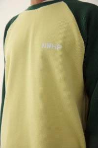 Green Waffle Crewneck Made Of Organic Cotton