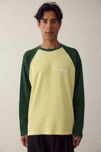 Green Waffle Crewneck Made Of Organic Cotton