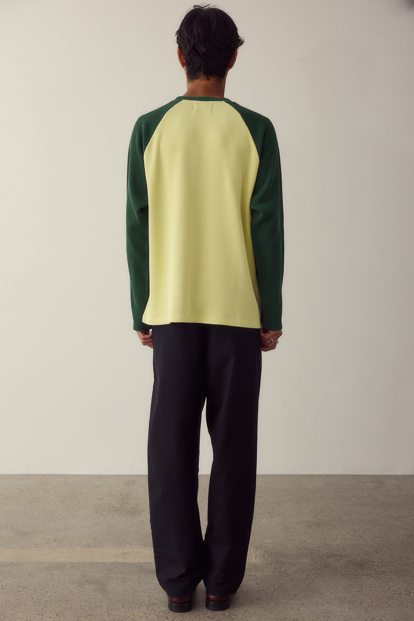 Green Waffle Crewneck Made Of Organic Cotton