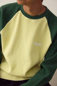 Green Waffle Crewneck Made Of Organic Cotton