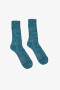 The Carlyle 100% Recycled Teal Fleck Socks Made Of Cotton Mix