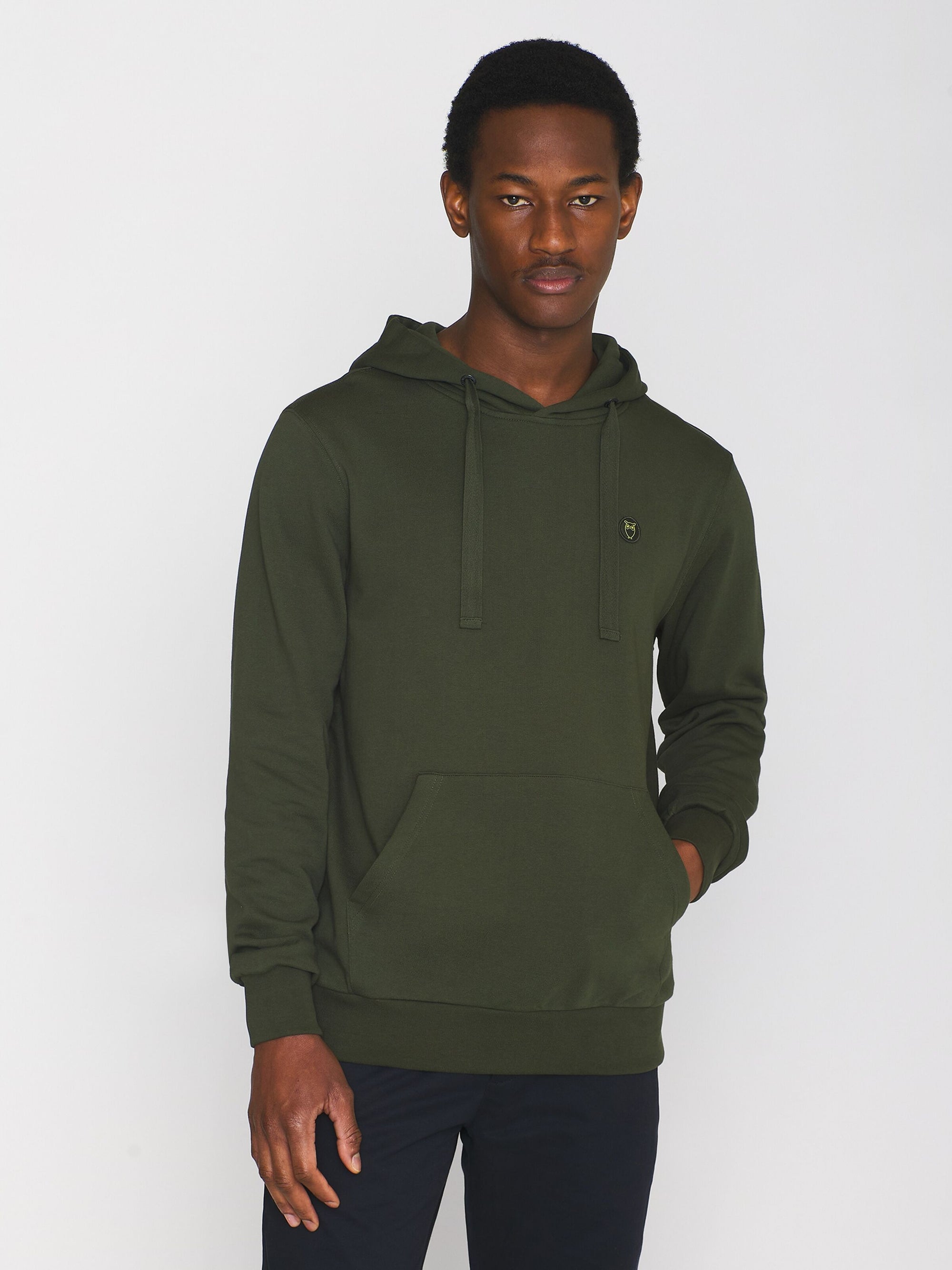 Organic cotton fleece badge logo sweatshirt best sale