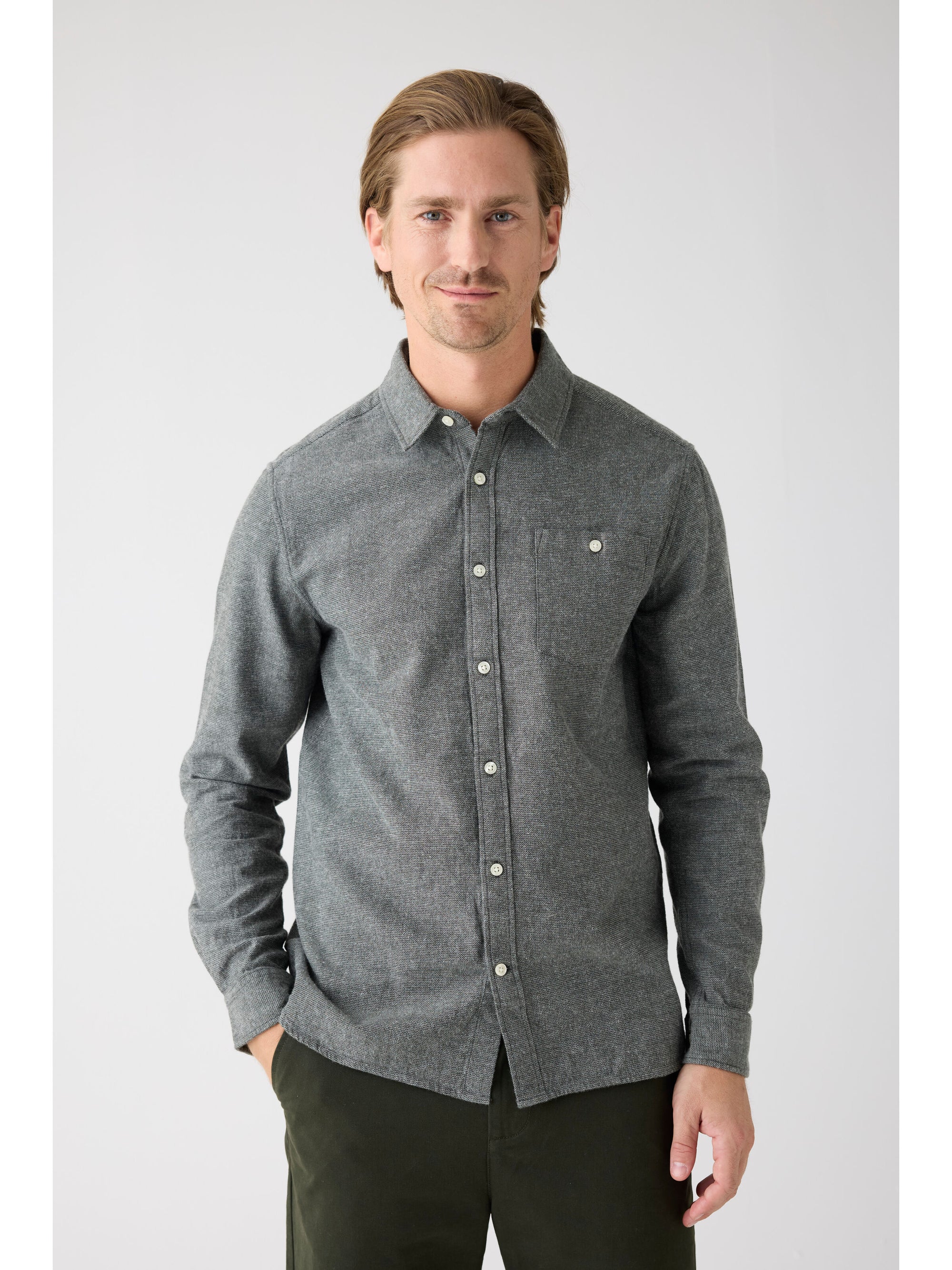Fishbone Flannel Shirt Made Of Organic Cotton