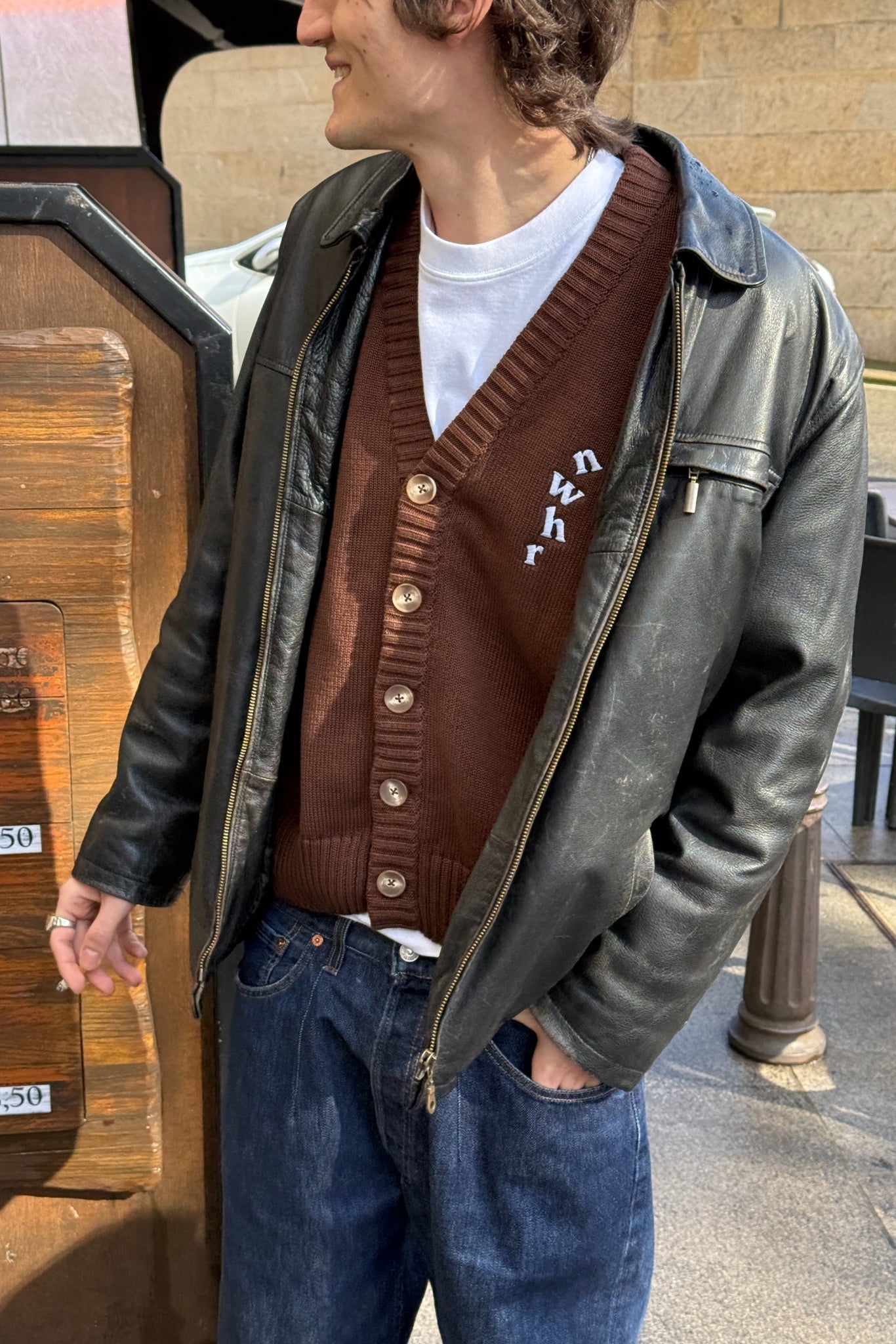 Brown Cardigan Made Of Organic Cotton
