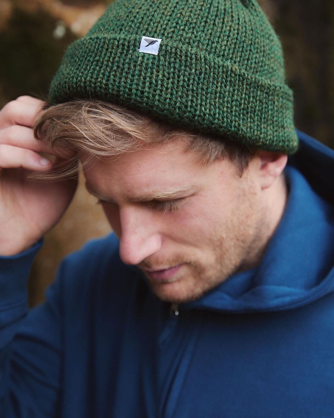 Drift British Wool Beanie Hat Men s 100 British Wool Beanie Celtic Green Silverstick