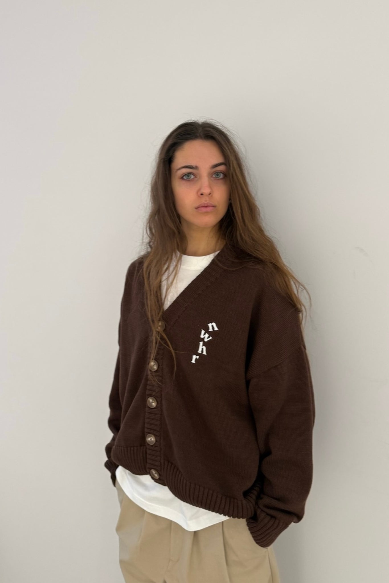 Brown Cardigan Made Of Organic Cotton