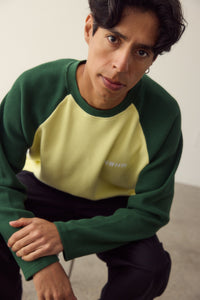 Green Waffle Crewneck Made Of Organic Cotton
