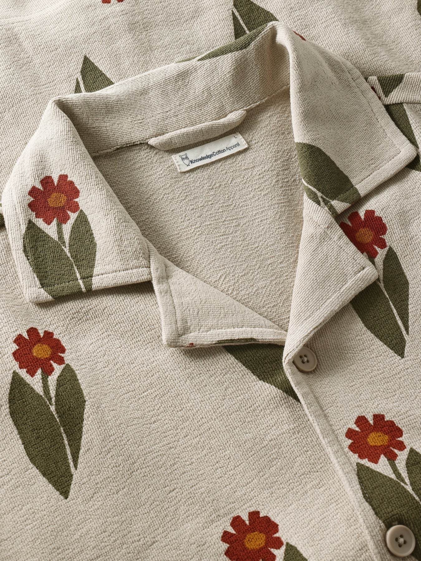 Bouclé Flower Print Shirt Made Of Organic Cotton