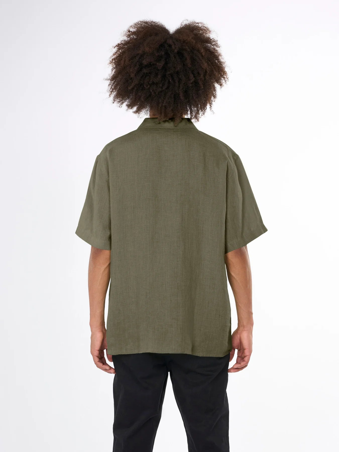 Box Fit Short Sleeved Organic Linen Shirt Made Of Organic Linen