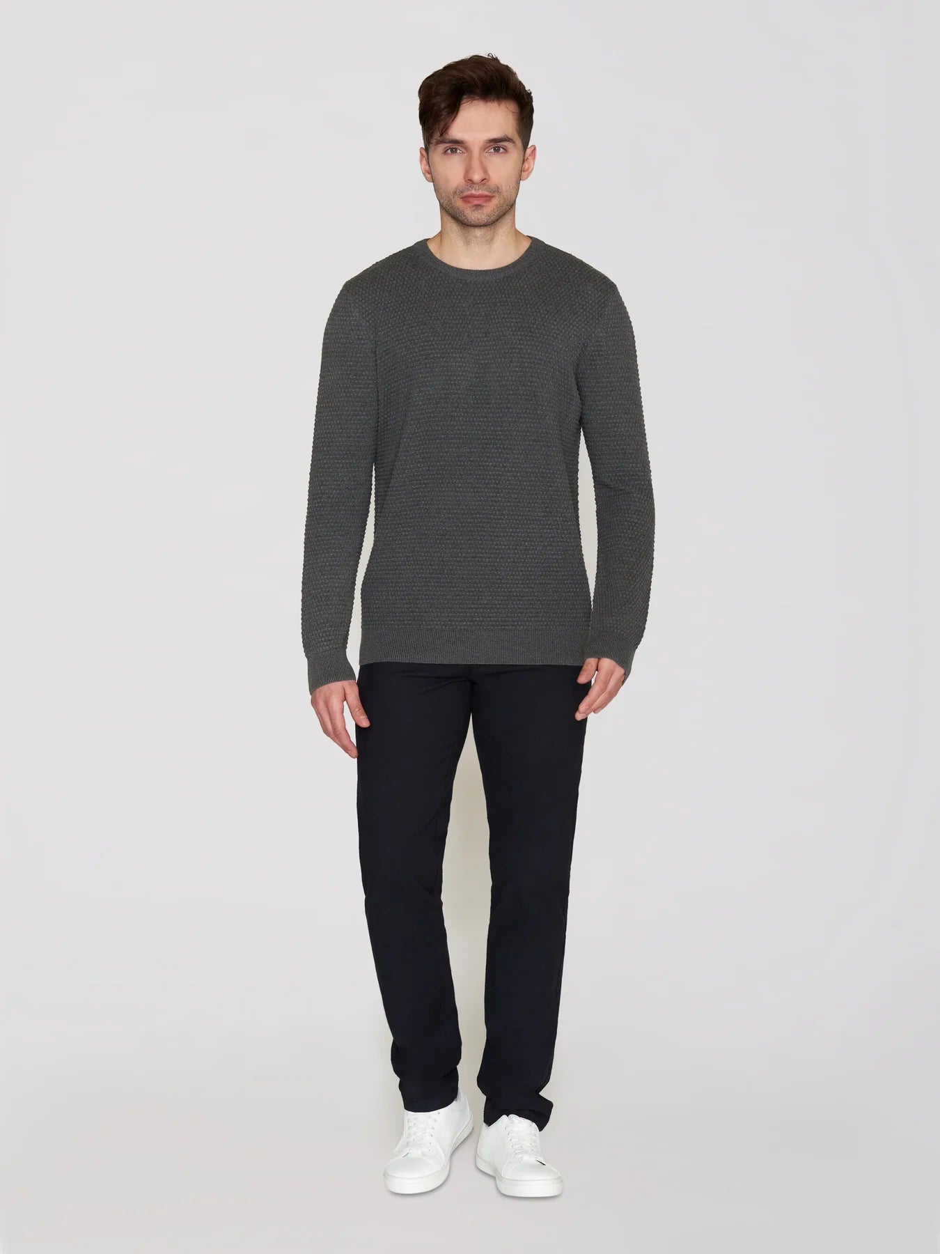 Bubble Knit Crew Neck Made Of Organic Cotton