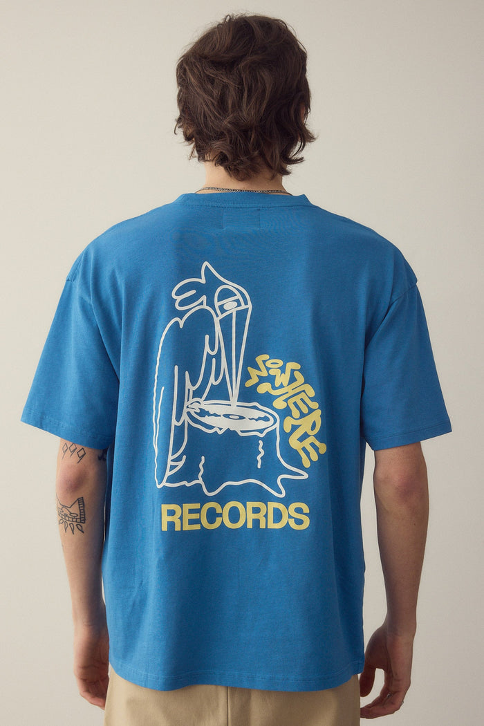 Records Blue T-Shirt Made Of Organic Cotton