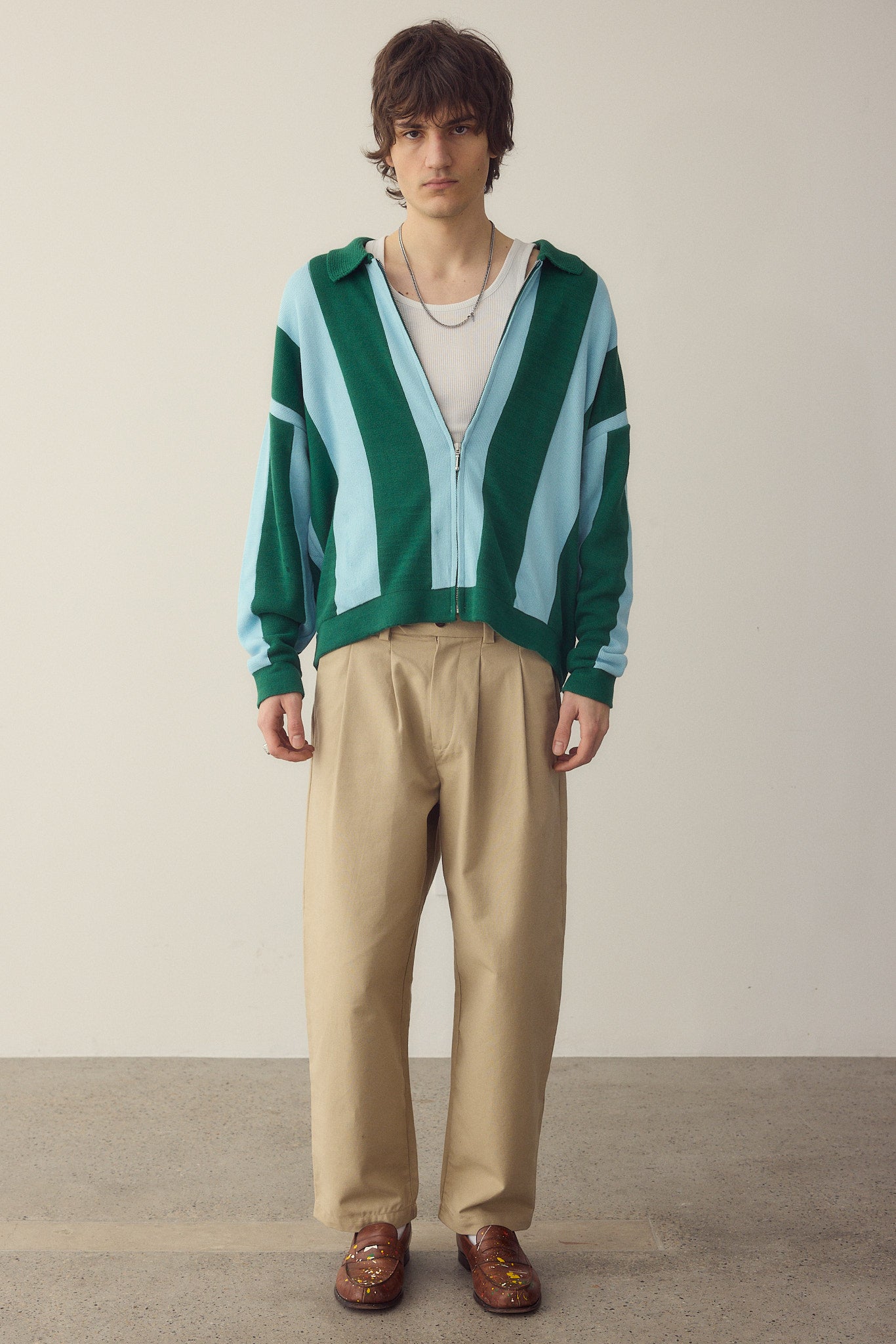 Stripes Zip Jersey Made Of Organic Cotton