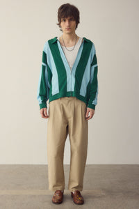 Stripes Zip Jersey Made Of Organic Cotton
