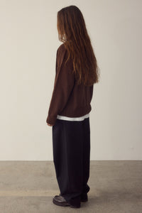 Brown Cardigan Made Of Organic Cotton