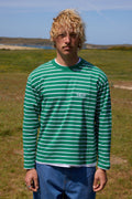 Green Long-Sleeve Striped T-Shirt Made Of Organic Cotton