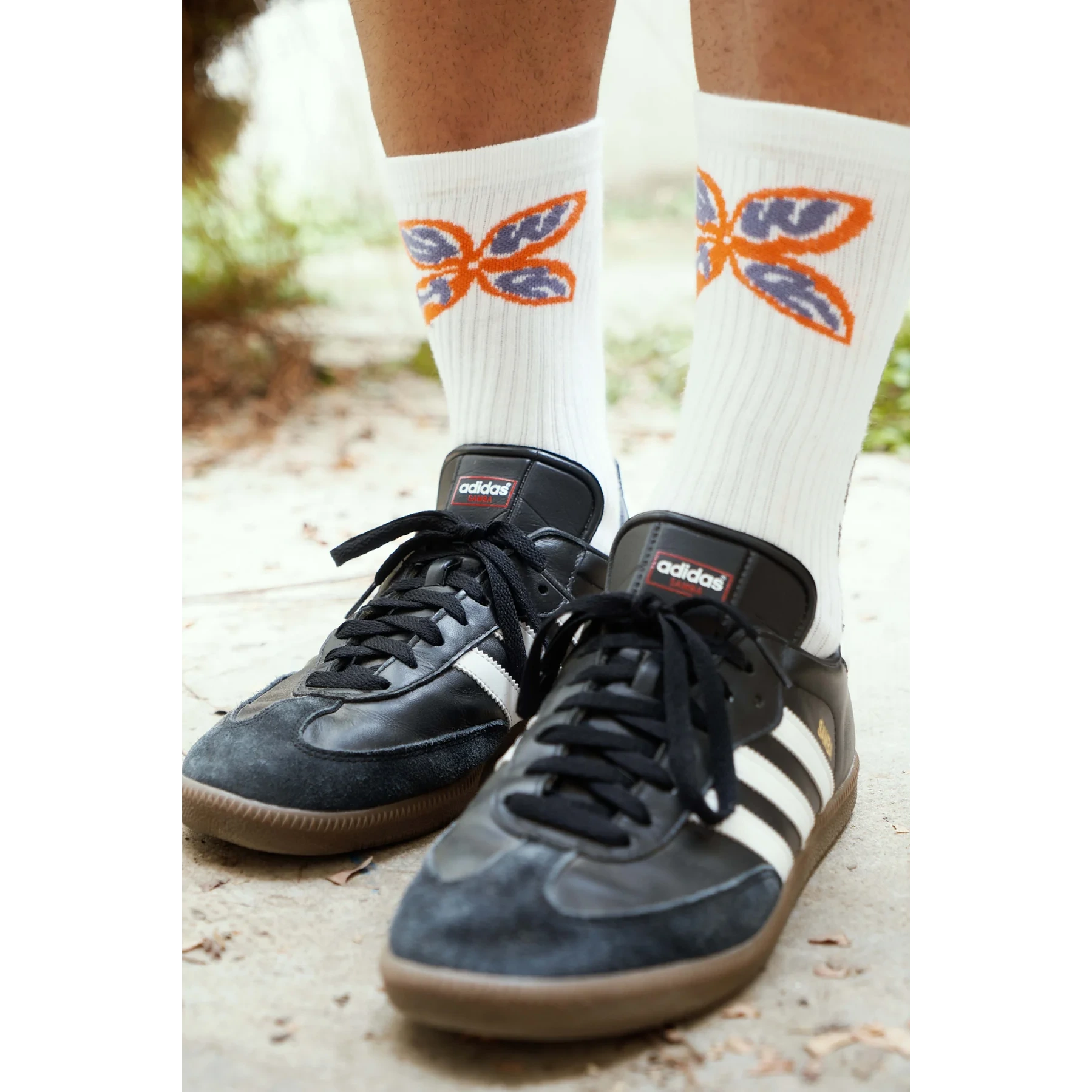 Flying White Sock Made Of Organic Cotton Mix