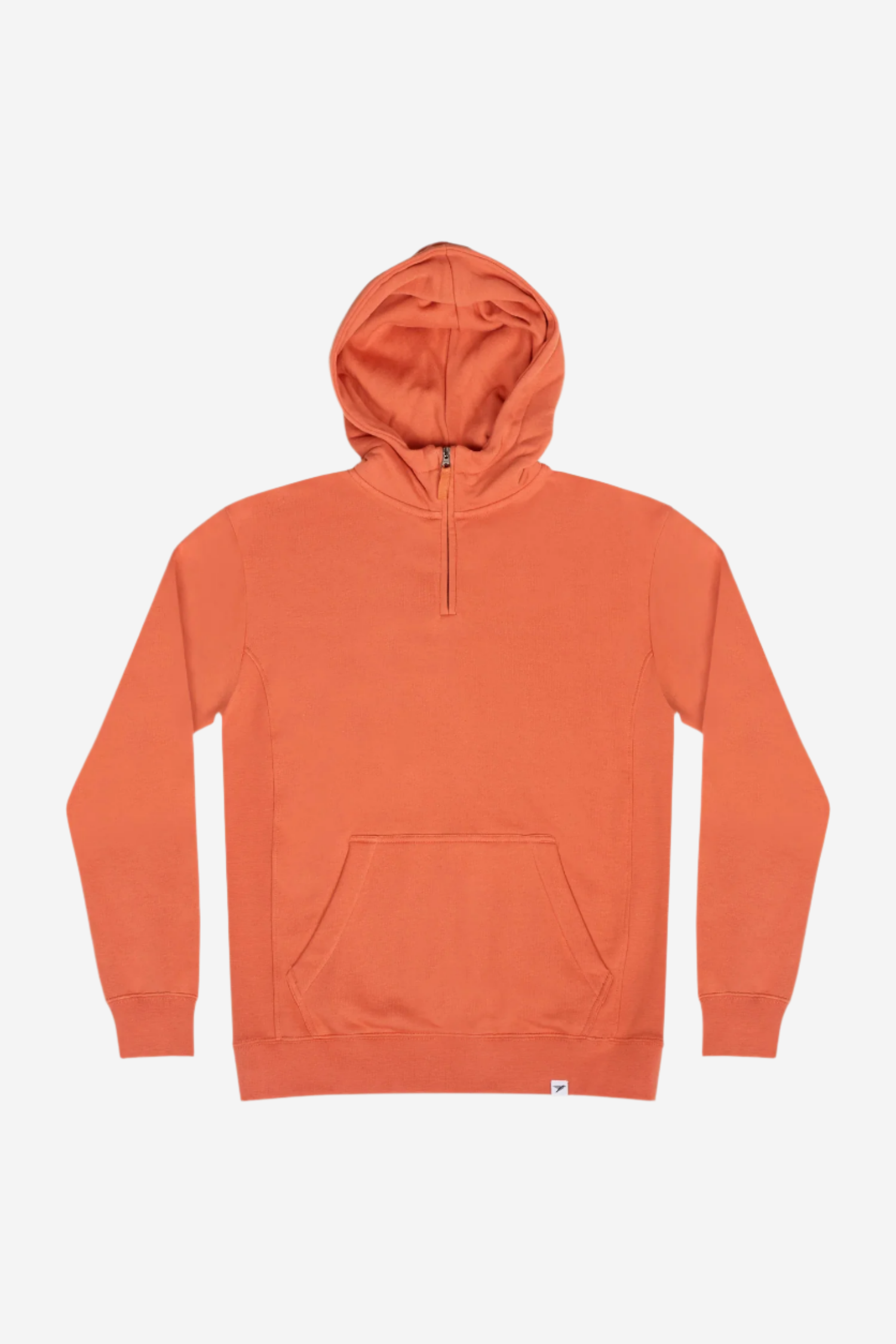 Men s Silverstick BIRLING QUARTER ZIP HOODIE 100 Organic Cotton Heavyweight Jersey Regular fit Rust orange Free UK Shipping