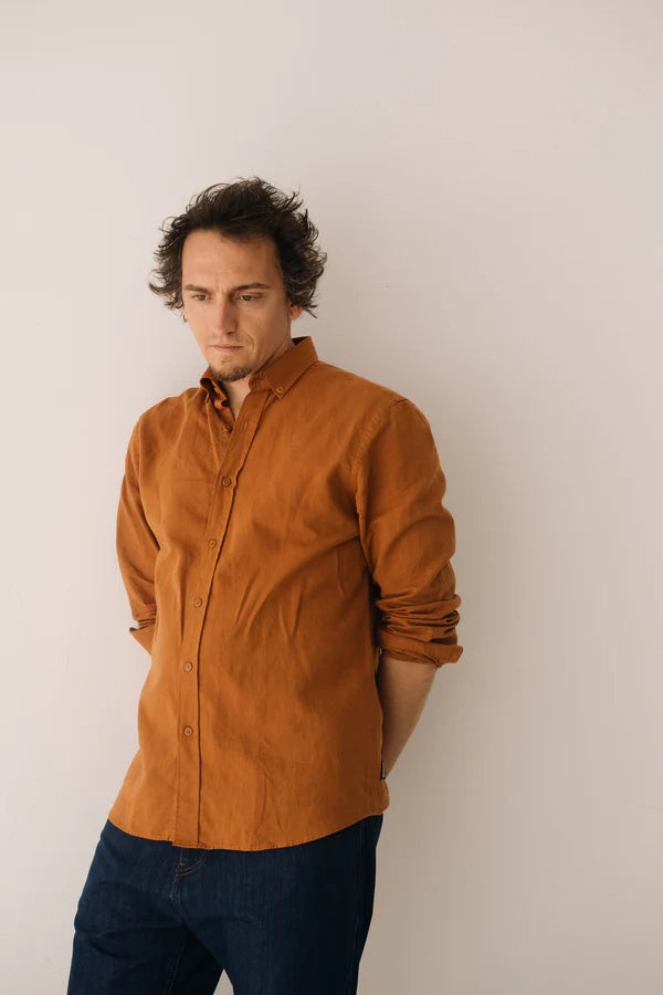 Hugo Poplin Shirt Made Of Linen and Organic Cotton