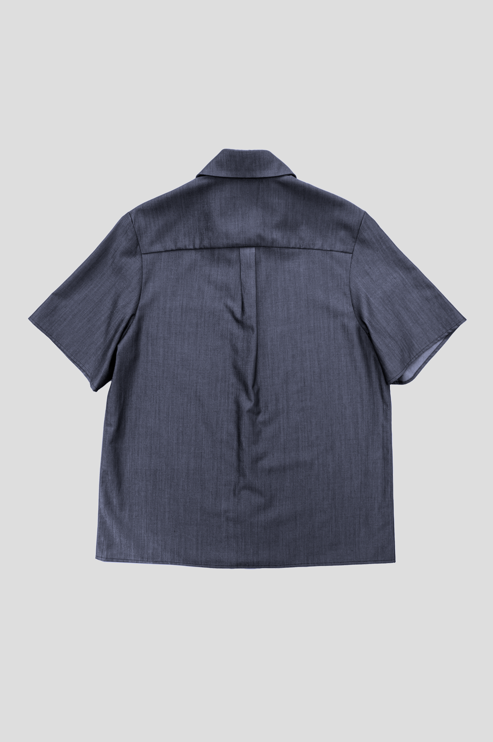 Indigo Twill Shirt Made Of Wool & Cotton