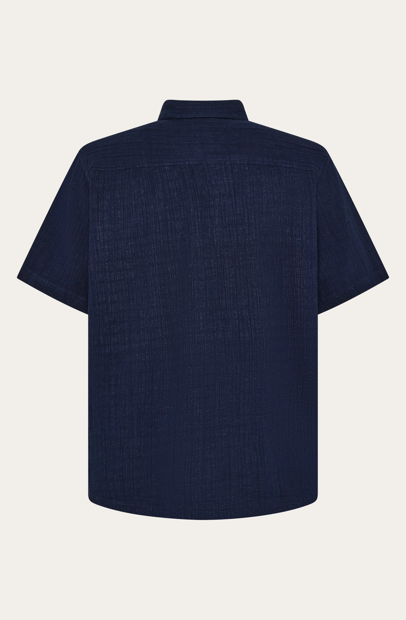 Relaxed Short Sleeve Indigo Shirt Made Of Organic Cotton