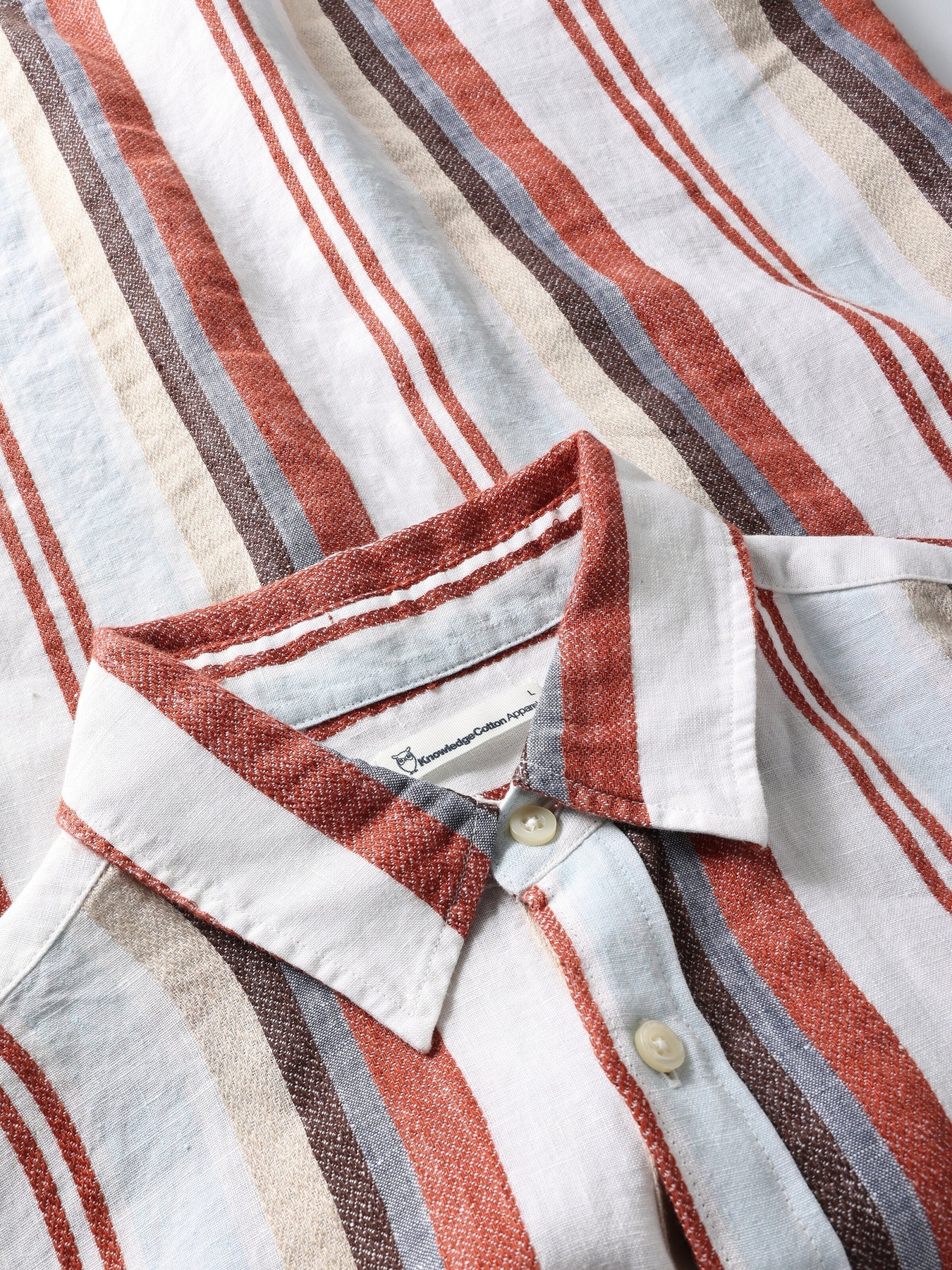 Stripe Short Sleeve Shirt Made Of Organic Linen
