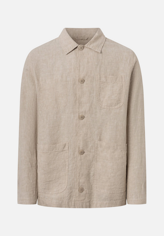 Knowledge Cotton Apparel Linen Overshirt