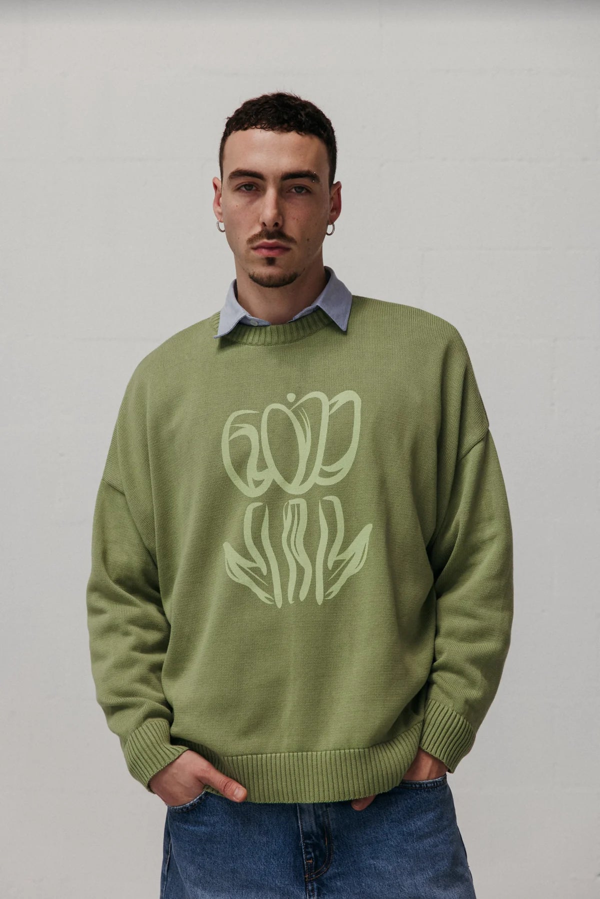Printed Tulip Sweater Made Of Organic Cotton