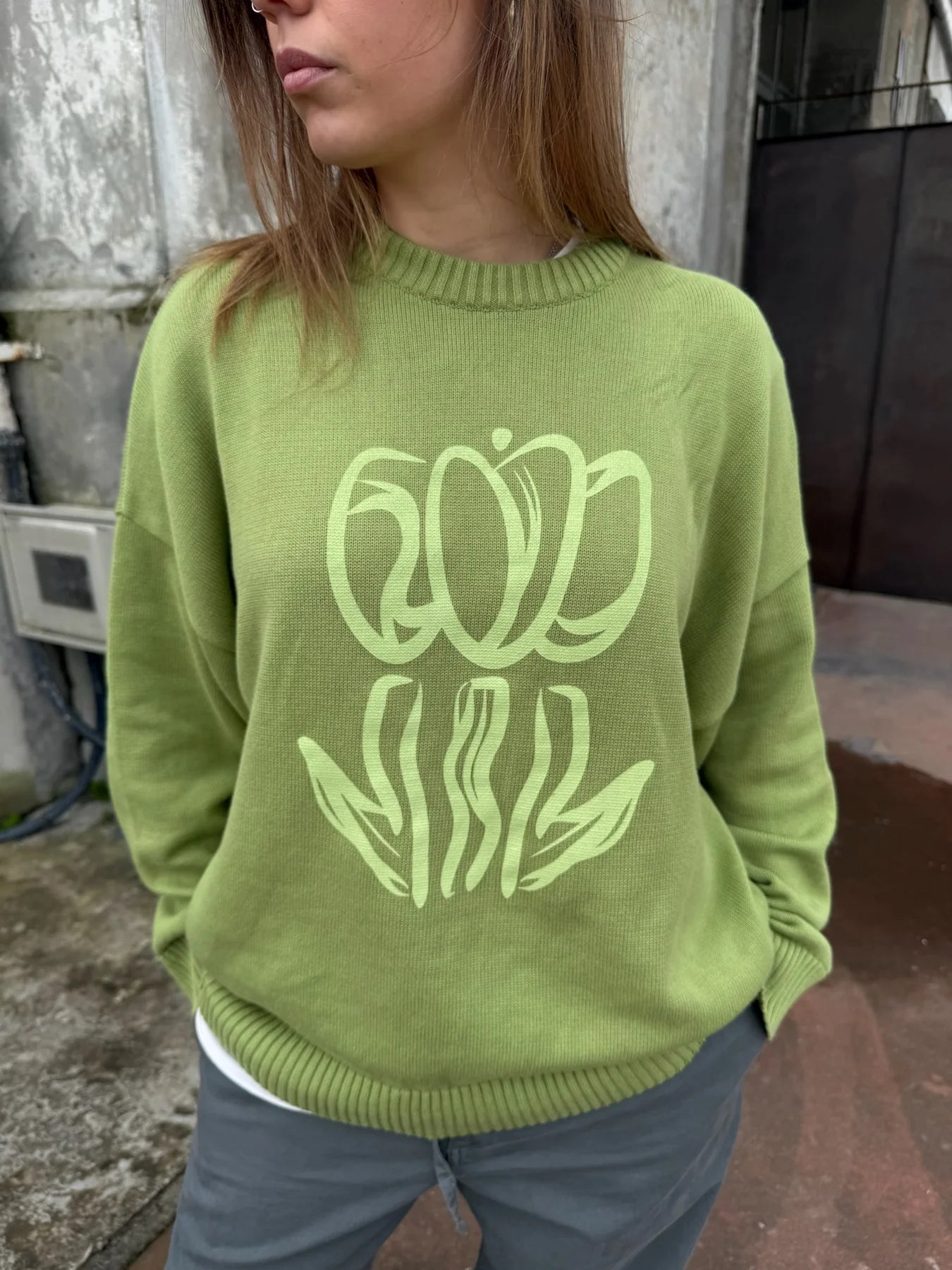 Printed Tulip Sweater Made Of Organic Cotton