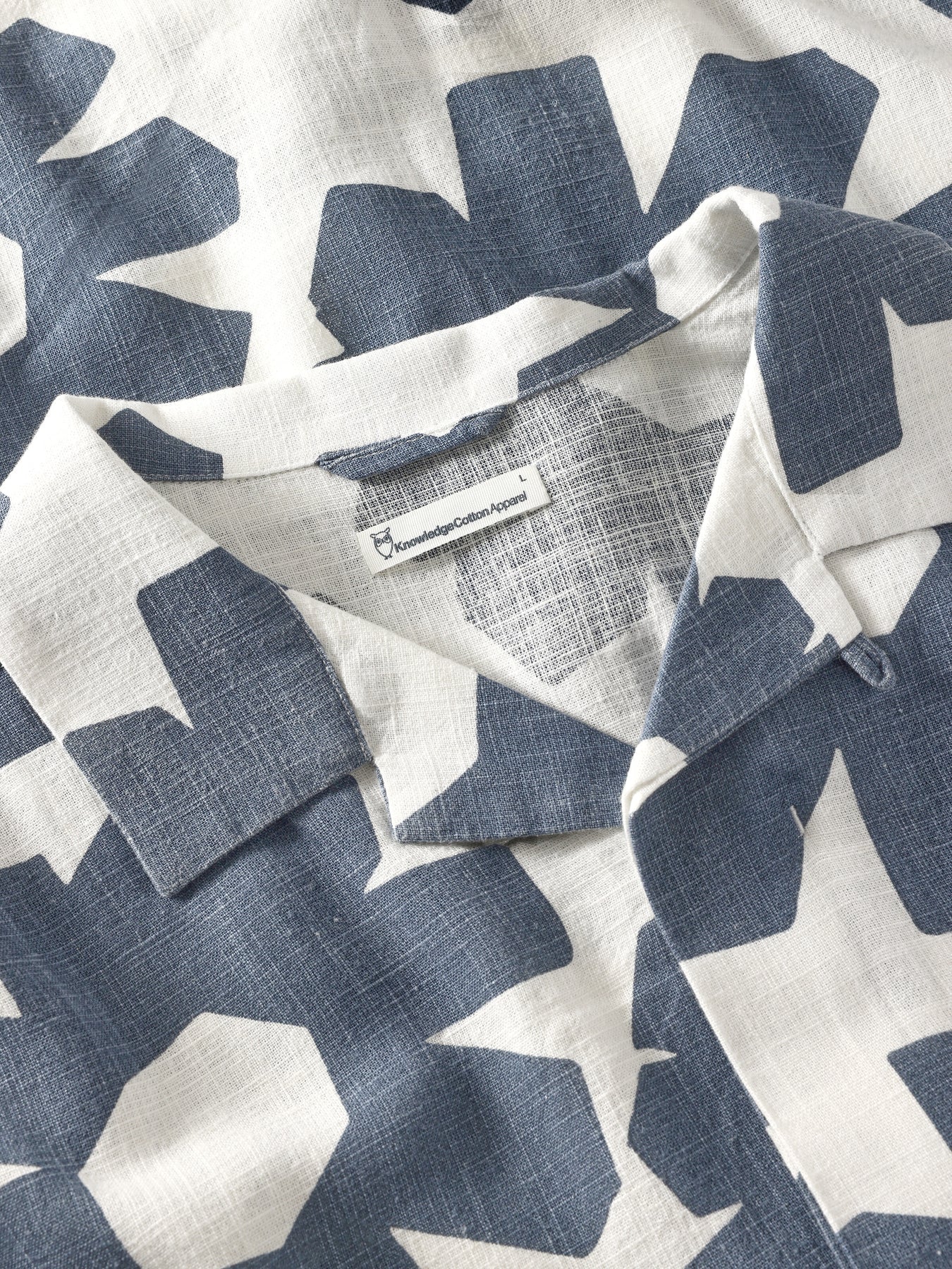 Relaxed Print Short Sleeve Shirt Made Of EcoVero™ and Linen Blend