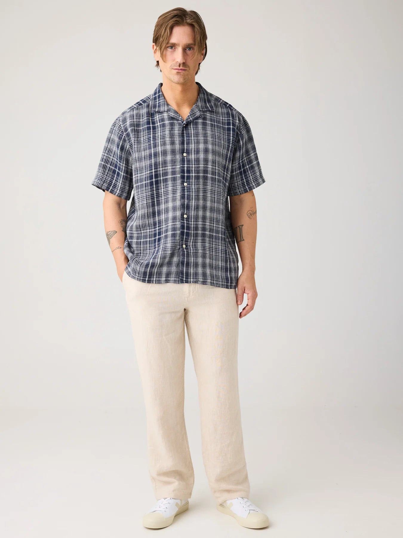 Relaxed Short Sleeve Shirt Made Of Organic Linen