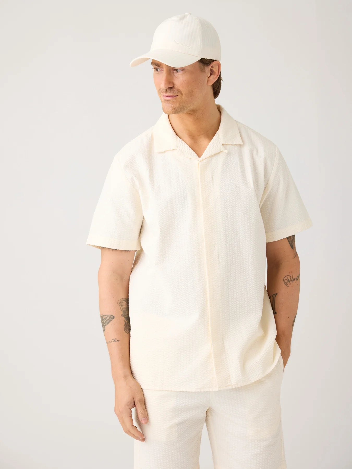 Relaxed Seersucker Short Sleeve Shirt Made Of Organic Cotton