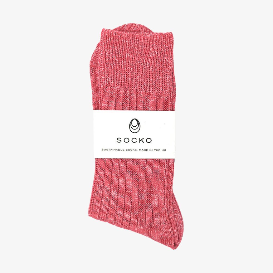 The Huison 100% Recycled Teal Fleck Socks Made Of Cotton Mix