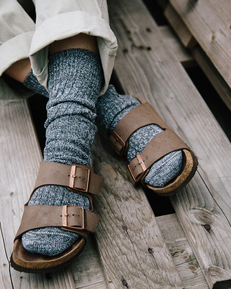 The Huison 100% Recycled Teal Fleck Socks Made Of Cotton Mix