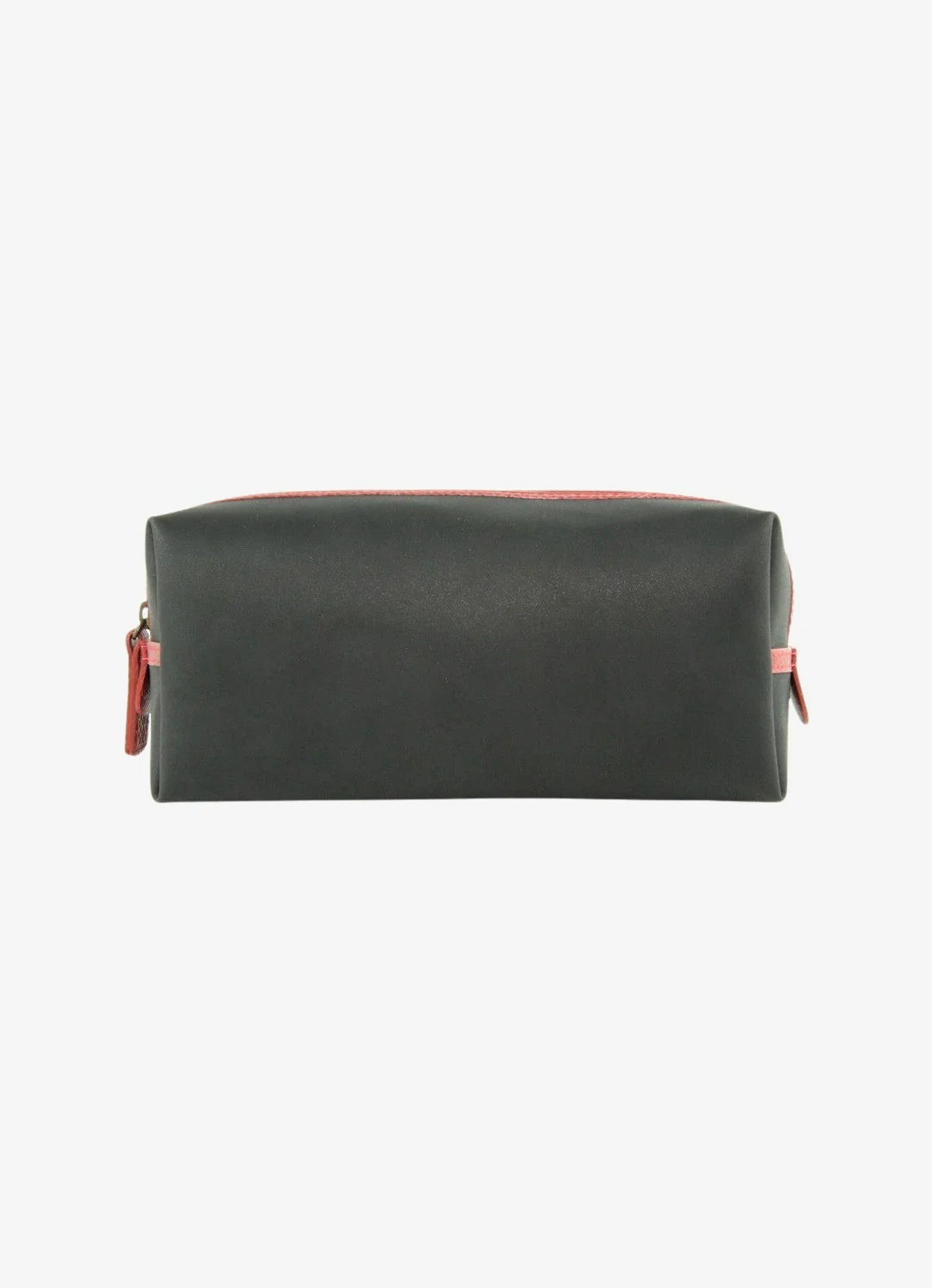 Washbag Medium - Black with Red Trim Made Of British Reclaimed Firehose/Parachute Silk