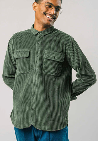 Brava Fabrics Corduroy Overshirt Stone Green