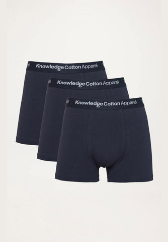 Knowledge Cotton Apparel Three-Pack Stretch Cotton Boxer Briefs