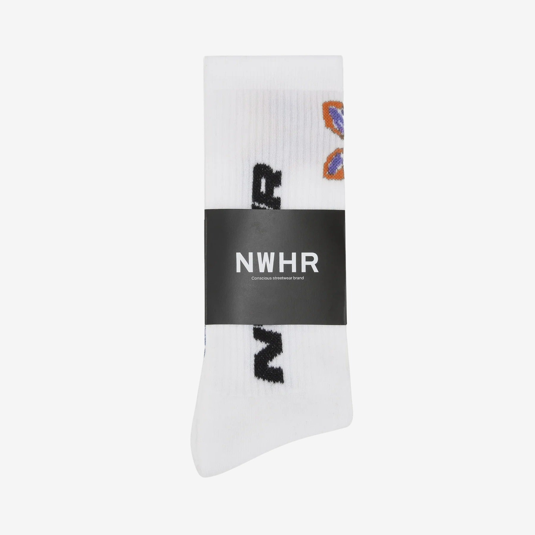Flying White Sock Made Of Organic Cotton Mix