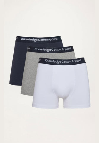 Knowledge Cotton Apparel Three-Pack Stretch Cotton Boxer Briefs