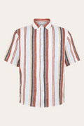 Stripe Short Sleeve Shirt Made Of Organic Linen