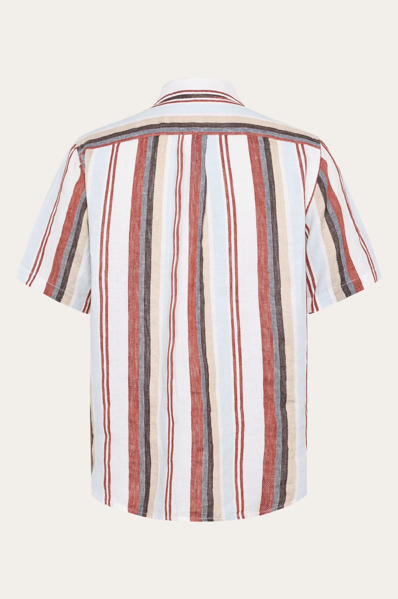 Stripe Short Sleeve Shirt Made Of Organic Linen