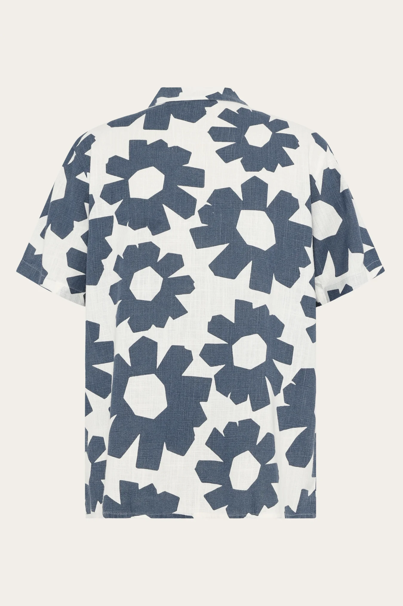 Relaxed Print Short Sleeve Shirt Made Of EcoVero™ and Linen Blend