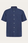 Relaxed Stripe Short Sleeve Shirt Made Of Organic Linen