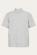 Relaxed Stripe Short Sleeve Shirt Made Of Organic Linen
