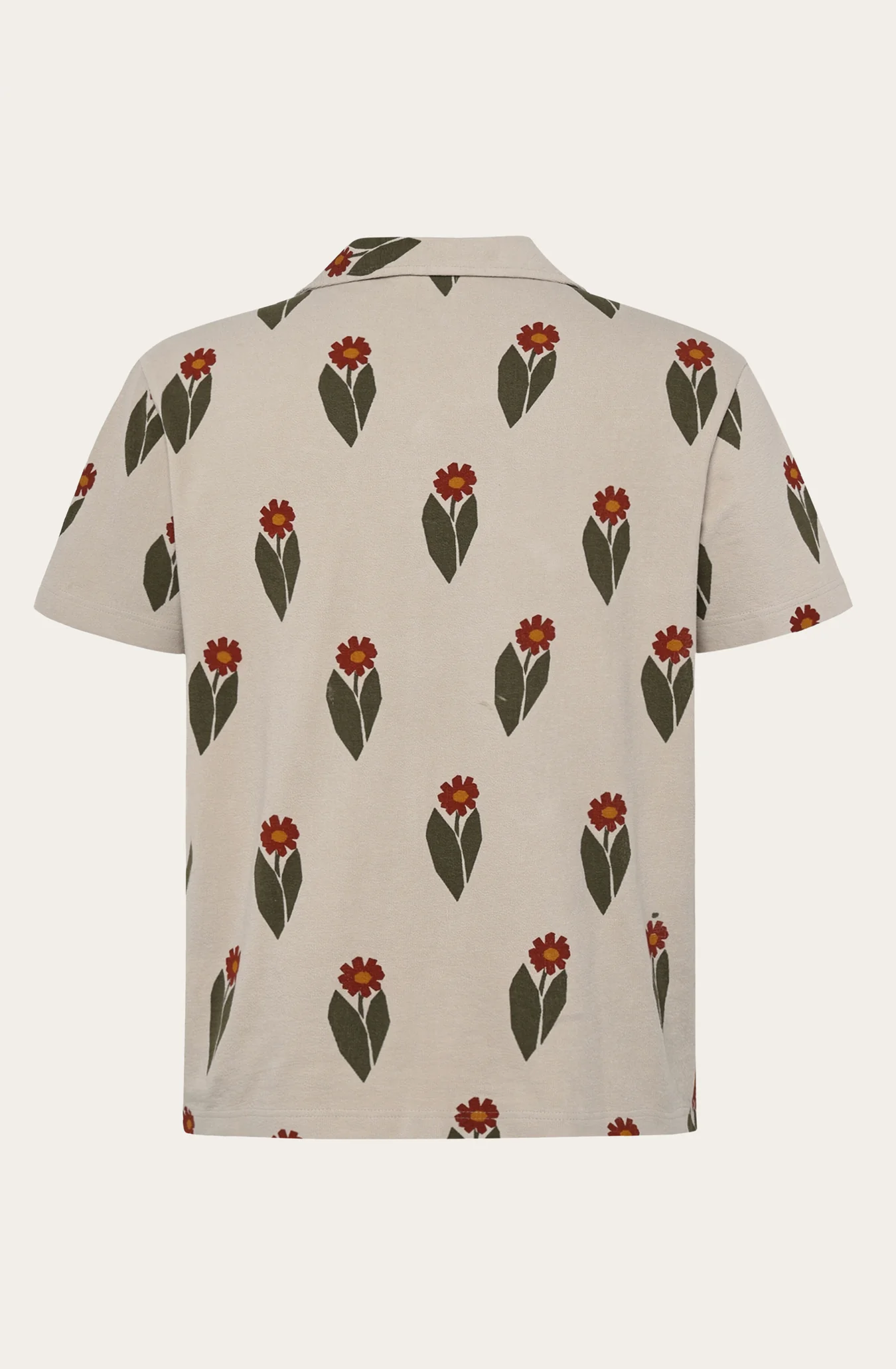 Bouclé Flower Print Shirt Made Of Organic Cotton