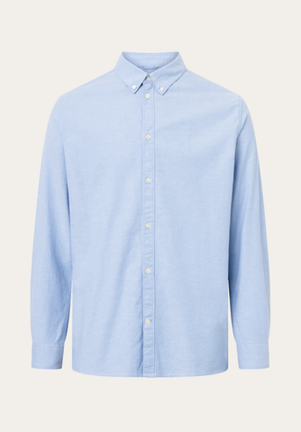 Knowledge Cotton Apparel Oxford Logo Shirt