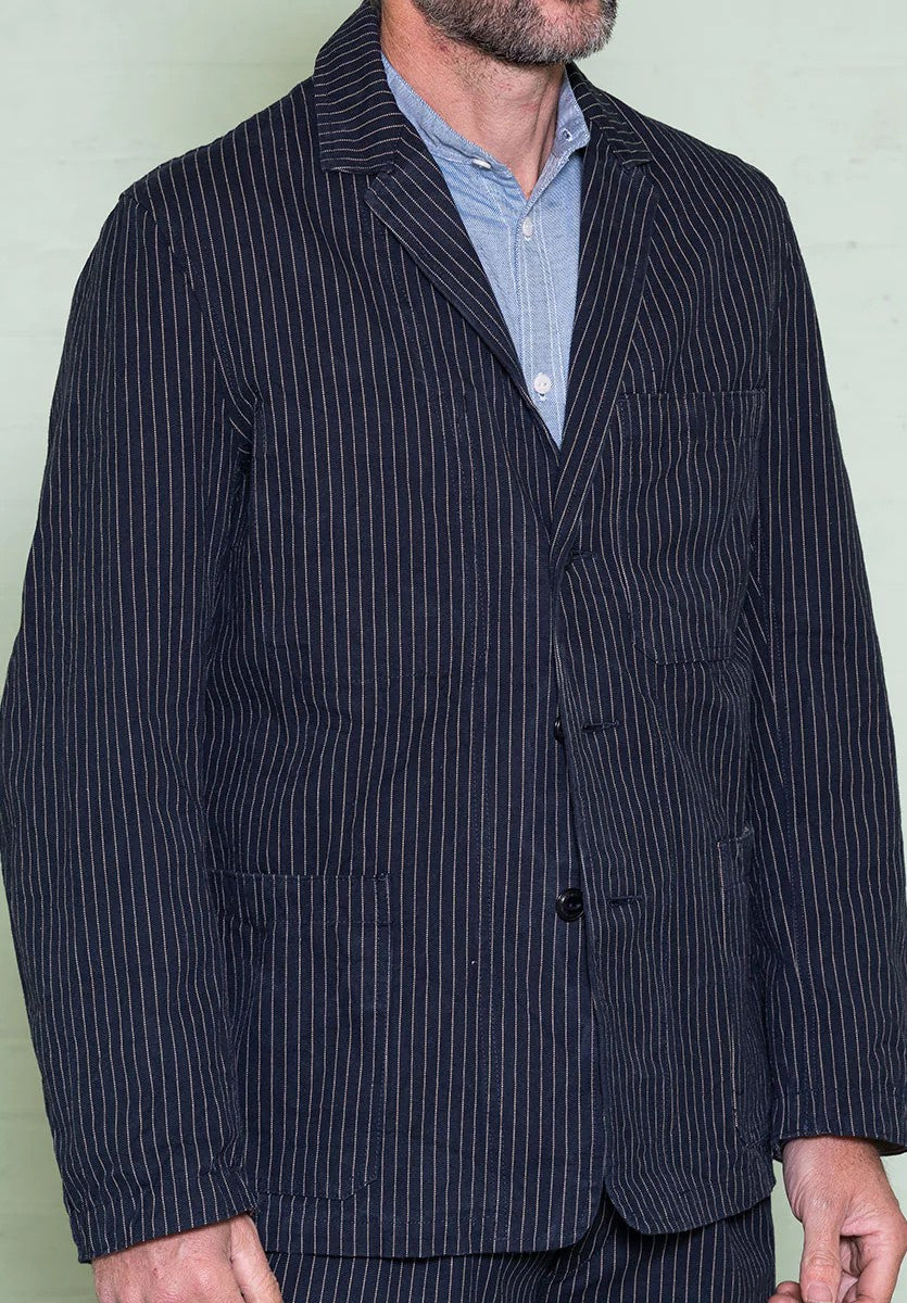 Load image into Gallery viewer, Yarmouth Oilskins Chalk Stripe Engineer Jacket
