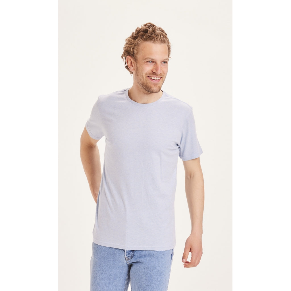 T-Shirt | Men's Organic Tee Sky way melange | Knowledge Cotton Apparel