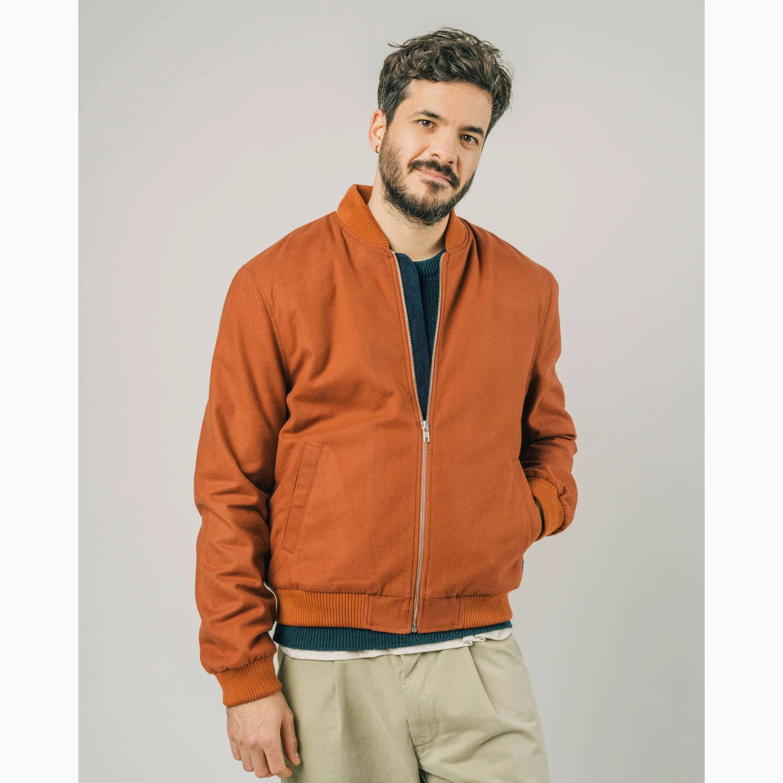 Mens cropped bomber jacket top