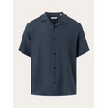 Load image into Gallery viewer, Knowledge Cotton Apparel Box Fit Short Sleeved Organic Linen Shirt
